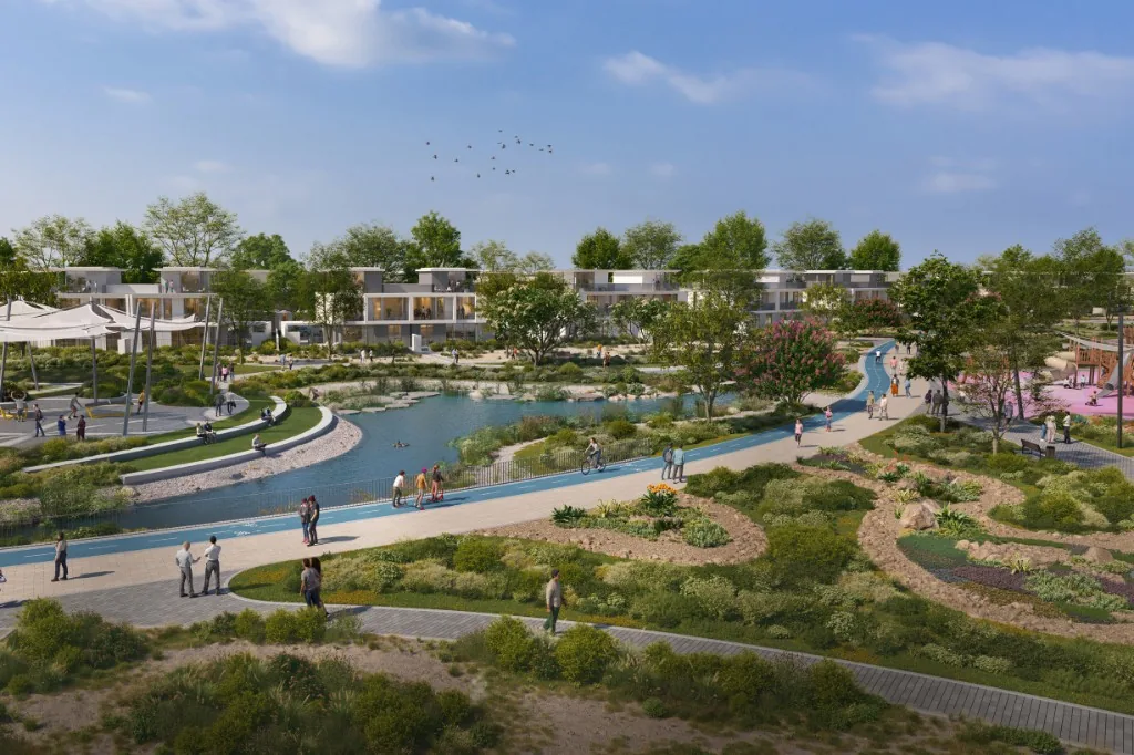 The Valley community parks, cycling paths, playgrounds and townhouses